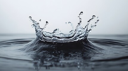 Leinwandbilder - Dramatic close up view of splashing water droplets hitting the surface and creating dynamic textured movement patterns and fluid textures  Abstract aquatic background with waves ripples