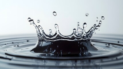 Poster - Dramatic image showcasing the captivating beauty of a transparent liquid splash frozen in dynamic motion creating a visually striking and display of energy and fluidity