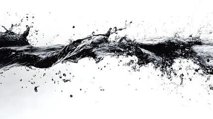 Leinwandbilder - Dramatic monochrome image capturing the dynamic and chaotic motion of a powerful water splash or wave creating an abstract and visually striking scene