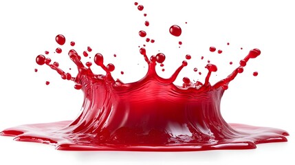 Poster - Dramatic Splash of Vibrant Red Liquid in Motion Bursting with Energy and Passion  The image captures the powerful explosive movement of a liquid splash