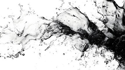Leinwandbilder - Dynamic Abstract Black and White Splash of Liquid in Motion Experimental Digital Design Background with Chaotic Texture and Pattern  Creative Conceptual Graphic Template