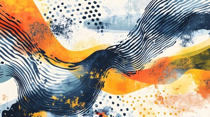 Poster - Dynamic Abstract Fluid Waves of Vibrant Colorful Swirling Patterns and Textures