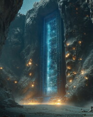 Wall Mural - In a secret chamber of the underground alien base _009