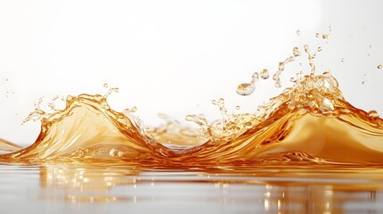Poster - Dynamic Orange Liquid Splash and Wave Motion Abstract Background  Creative Colorful Fluid Flow Aquatic Texture Nature Environment Concept for