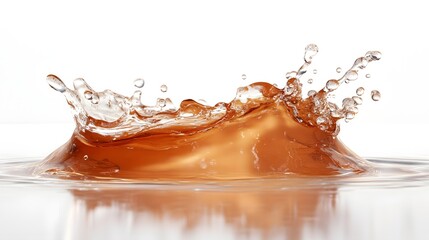 Poster - Dynamic Splashing Soda Drink Liquid Droplets in Motion with Refreshing Clean Transparent Background  Powerful Energetic Fluid Force Spraying Gushing Cascading Pouring Concept