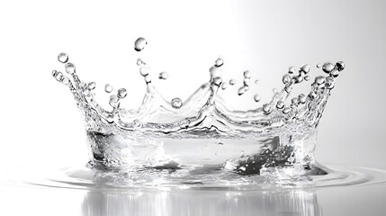 Aufkleber - Elegant water crown splash with dynamic droplets bubbles and rippling effects  abstract background with a premium contemporary and creative design  Suitable for websites graphic designs templates