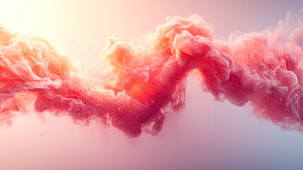 Wall Mural - pink cloud with red particles in it. the cloud is very large and has a lot of red particles