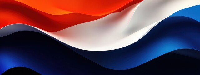 Waves of Color: A Vibrant Representation of the Dutch Flag Flowing Elegantly in the Wind