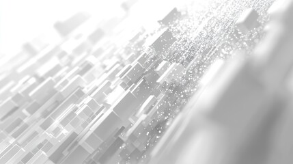 Abstract white cubes flowing, digital background, technology, website