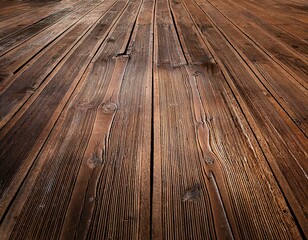 rustic brown wooden floor with weathered texture offering a charming perspective view ideal for interior design and retro themes