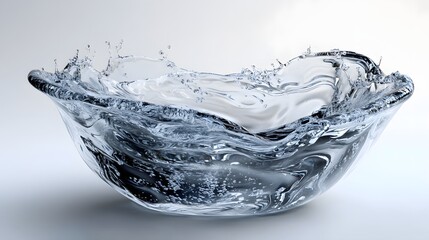 Poster - Energetic water splash with dynamic liquid motion creating an abstract and refreshing background  This image showcases the power and energy of water with its chaotic yet mesmerizing movement