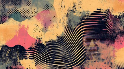 Aufkleber - Explosive Abstract Colorful Background with Fluid Brushstrokes and Dynamic Waves