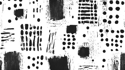 Leinwandbilder - Expressive Abstract Minimalist Geometric Patterns in Monochrome Tones
