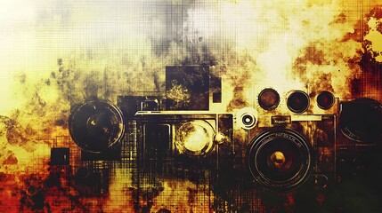 Poster - Explosive Sound System on Futuristic Stage with Dramatic Lighting