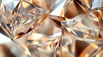 Poster - Abstract luxury background with overlapping diamond shapes and smooth, shimmering ombre tones.
