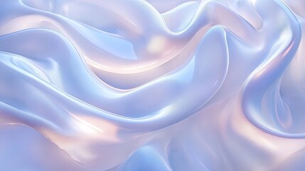 Poster - Abstract white satin waves with a soft glow and gentle ripples. Minimalist luxury. -