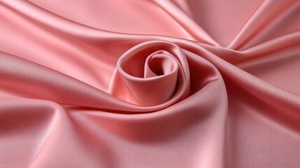 Poster - Classic pastel pink silk fabric with a silky smooth texture and realistic folds.