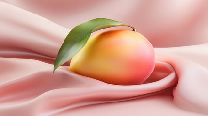 Poster - Classic pastel pink silk fabric with a silky smooth texture and realistic folds.