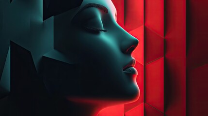 Poster - Dark luxury background with layered geometric facets and an elegant gradient glow.