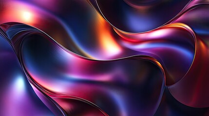 Poster - Dark metallic abstract background with folded geometric patterns and subtle light reflections.