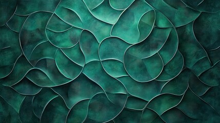 Poster - Deep emerald green luxury pattern with layered polygonal shapes and a soft gradient glow.