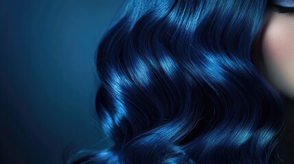 Poster - Deep indigo satin with dramatic waves and a subtle shimmer effect.