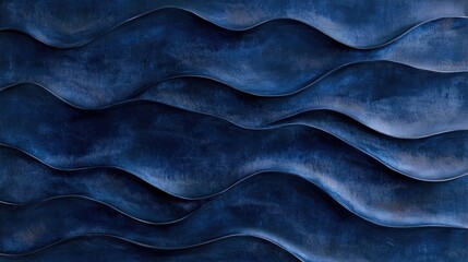 Poster - Deep indigo satin with dramatic waves and a subtle shimmer effect.