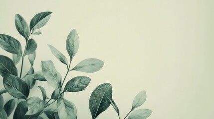 Poster - Lush Green Foliage Background with Natural Leaves and Botanical Elements