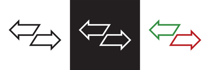 Leinwandbilder - Opposite directions arrow icon. isolated on white and black background. vector illustration. EPS 10
