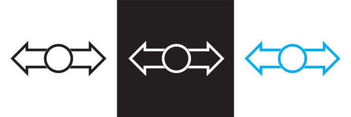 Leinwandbilder - Opposite directions arrow icon. isolated on white and black background. vector illustration. EPS 10
