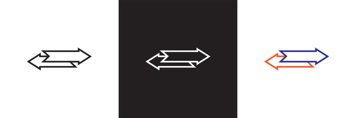 Leinwandbilder - Opposite directions arrow icon. isolated on white and black background. vector illustration. EPS 10
