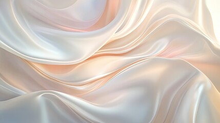 Poster - Elegant white satin fabric with soft folds and a pearlescent glow. Classic luxury aesthetic. -