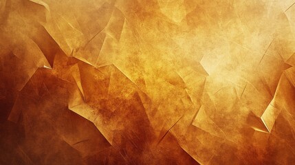Poster - Light golden-orange background with a 3D fold effect, sharp polygon angles, and a grainy texture for a modern design.