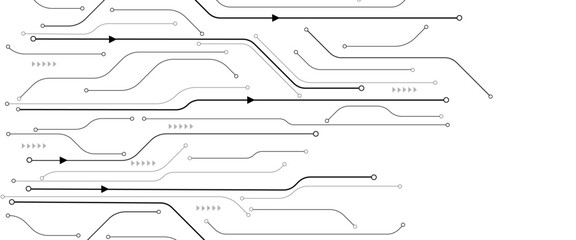 Aufkleber - Vectors White Abstract geometric dots and lines connection circuit concept. Hi tech digital connect, communication, High technology concept.