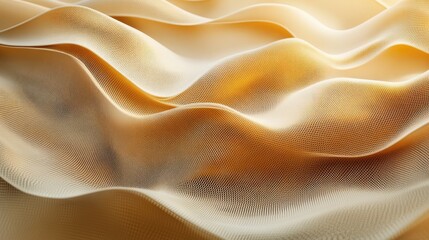Poster - Modern golden ombre gradient with layered triangular folds and smooth 3D mesh texture.