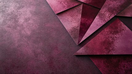 Poster - Smooth gradient of deep plum and wine hues with angular facets and a subtle grainy noise texture for a modern feel.