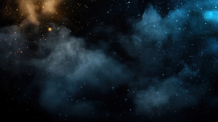 Poster - Dark Dreamy Abstract Background with Film Texture and Stars in a Cosmic Scene
