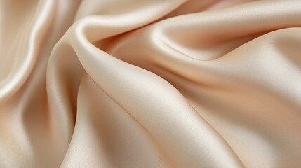 Poster - Soft beige satin folds with a subtle ombre gradient and smooth texture. Elegant luxury background.