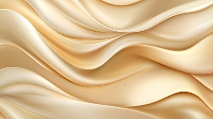 Poster - Soft beige satin folds with a subtle ombre gradient and smooth texture. Elegant luxury background.