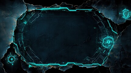 Poster - Futuristic Digital Paper Texture with Cyberpunk Aesthetic and Aged Effects for Modern Design Projects