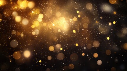 Poster - Warm Golden Hour Inspired Texture with Soft Amber Bokeh and Sparkles for Film and Photography Background