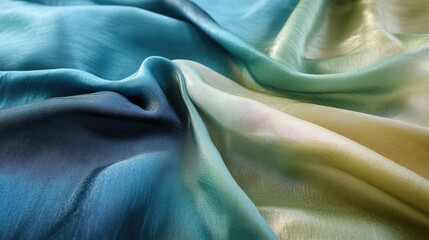 Poster - Soft metallic satin fabric in an ombre gradient with gentle flowing folds.