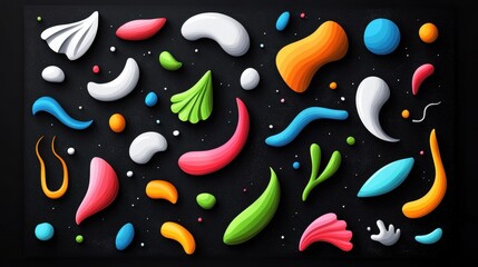 Poster - Dynamic Creative Chalkboard Design Featuring Colorful Shapes and Patterns in an Engaging Layout