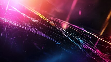 Poster - Futuristic Neon Background with Scratched Texture and Infused Colors for Creative Designs