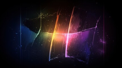 Fototapete - Neon Infused Futuristic Background with Scratched Film Effect for Creative Projects and Designs