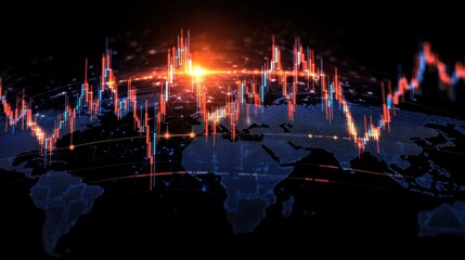 Poster - Professional Financial Analytics Background with Global Data and Graph Design for Business Insights