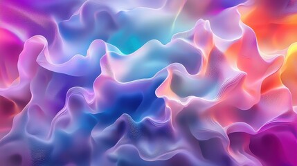 Poster - Surreal Dreamscape Film Overlay with Iridescent Hues and Fluid Textures in Soft Color Palette
