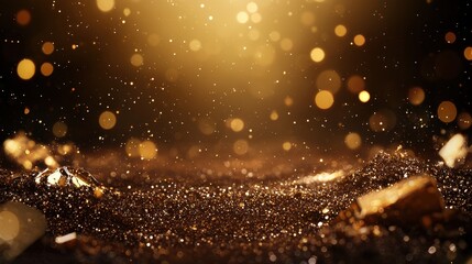 Poster - Vintage Abstract Background with Film Texture and Golden Bokeh Effect for Photography and Design Projects