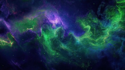 Wall Mural - Neon green and purple cosmic abstract texture with dynamic noise patterns