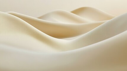 Poster - Soft flowing fabric creates gentle waves in a calming neutral color palette